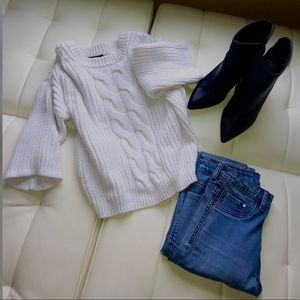 White knit sweater